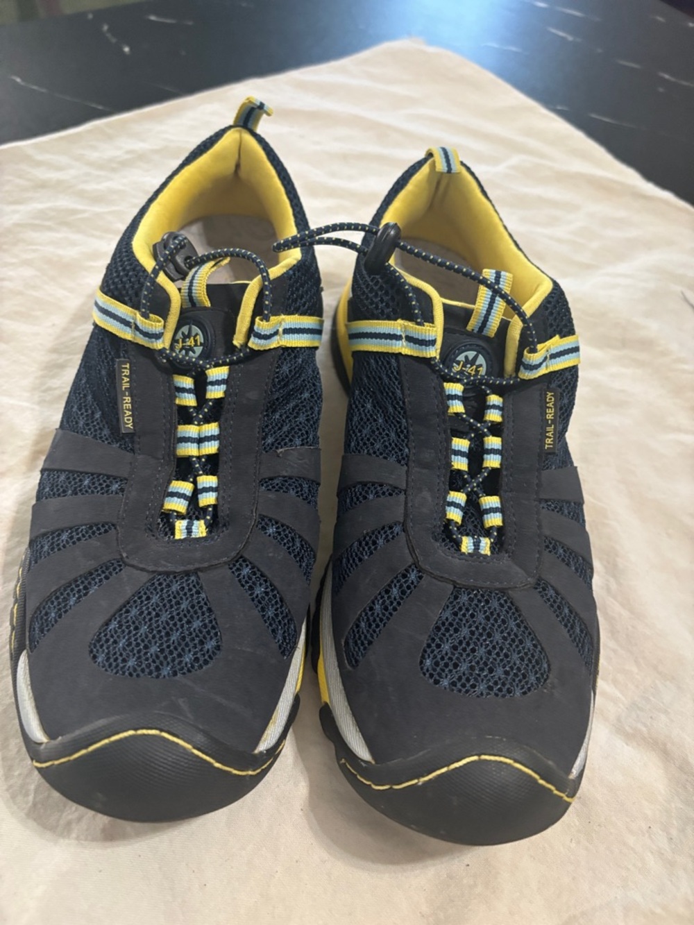 J-41 Navy and Yellow Slip-On Water Shoes